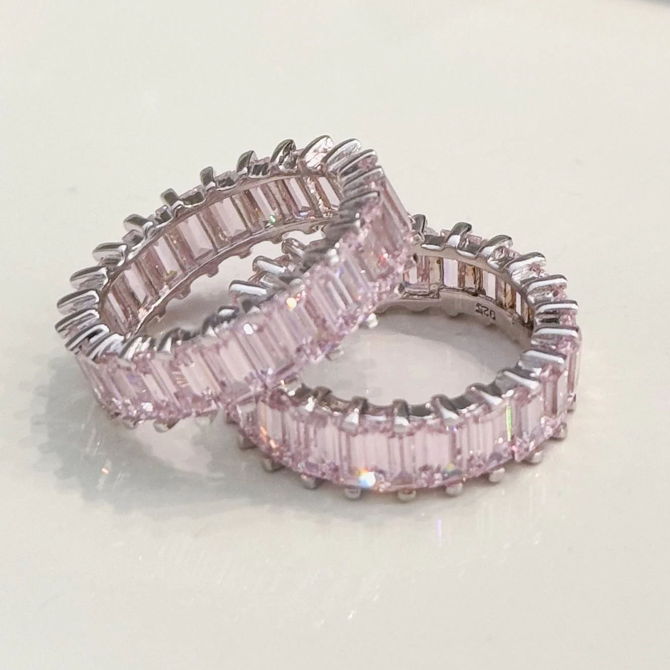 925 Sterling Silver Ring with Pink Cubic Zirconia - Image 4
