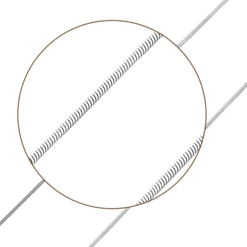 925 Sterling Silver Snake Chain Plated with Rhodium - Image 2