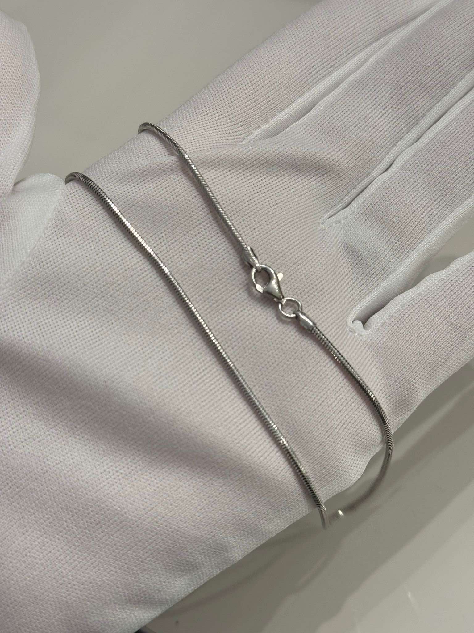 925 Sterling Silver Snake Chain Plated with Rhodium - Image 3