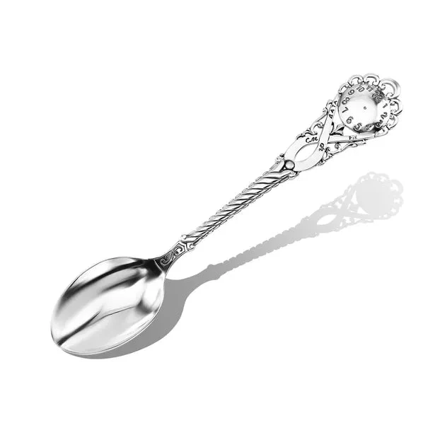 925 Sterling Silver Spoon "Clock" - Image 2