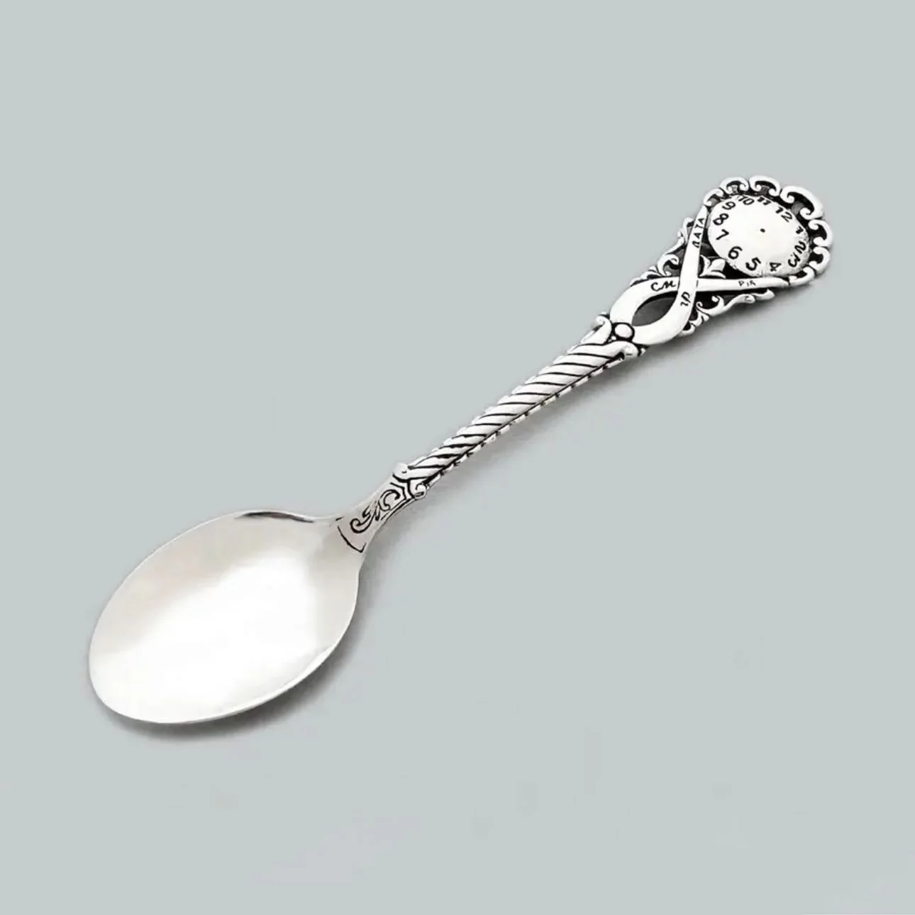 925 Sterling Silver Spoon "Clock" - Image 3