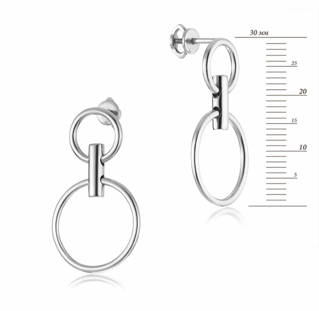 925 Sterling Silver Stud Earrings Circles - Image 2