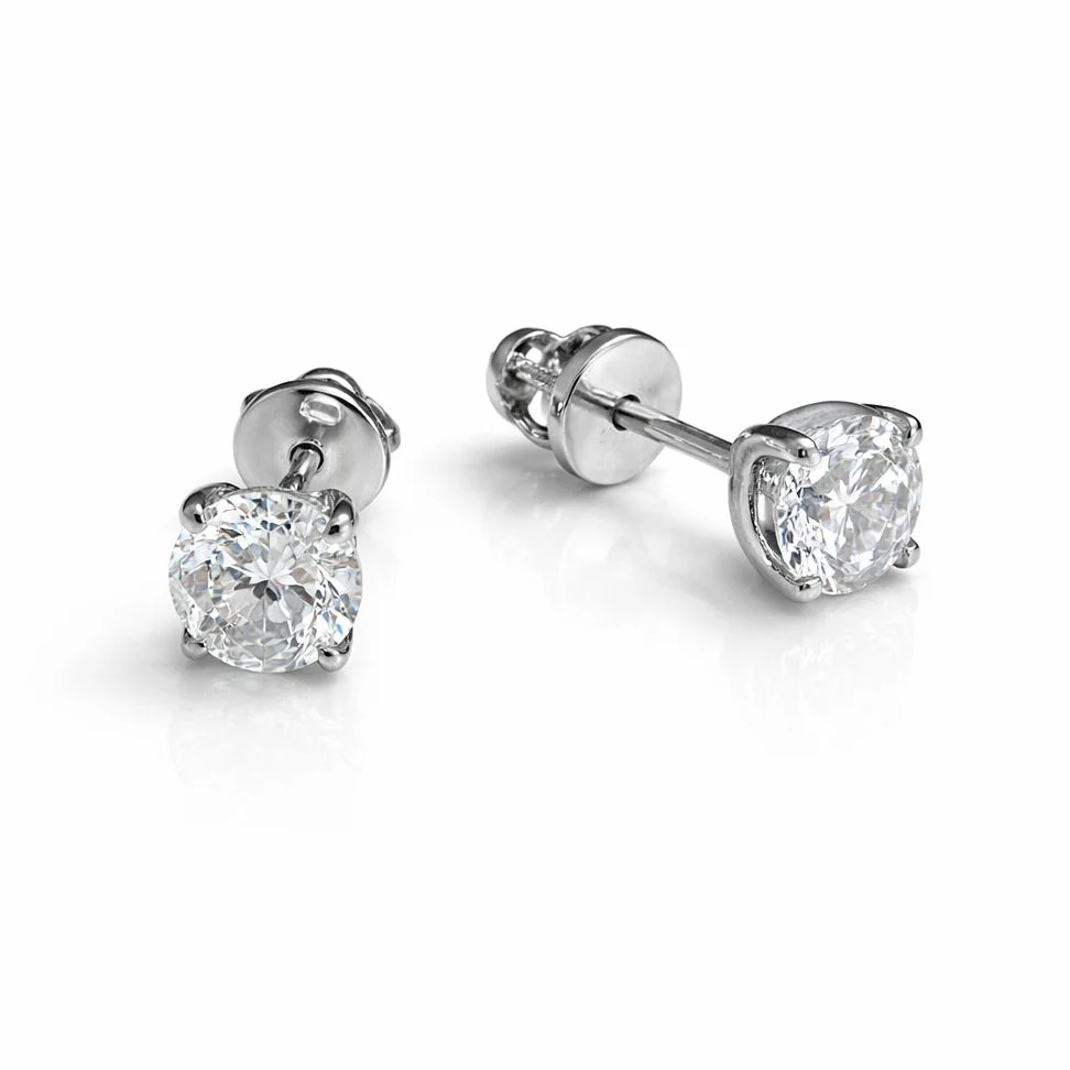 925 Sterling Silver Stud Earrings with Cubic Zirconia