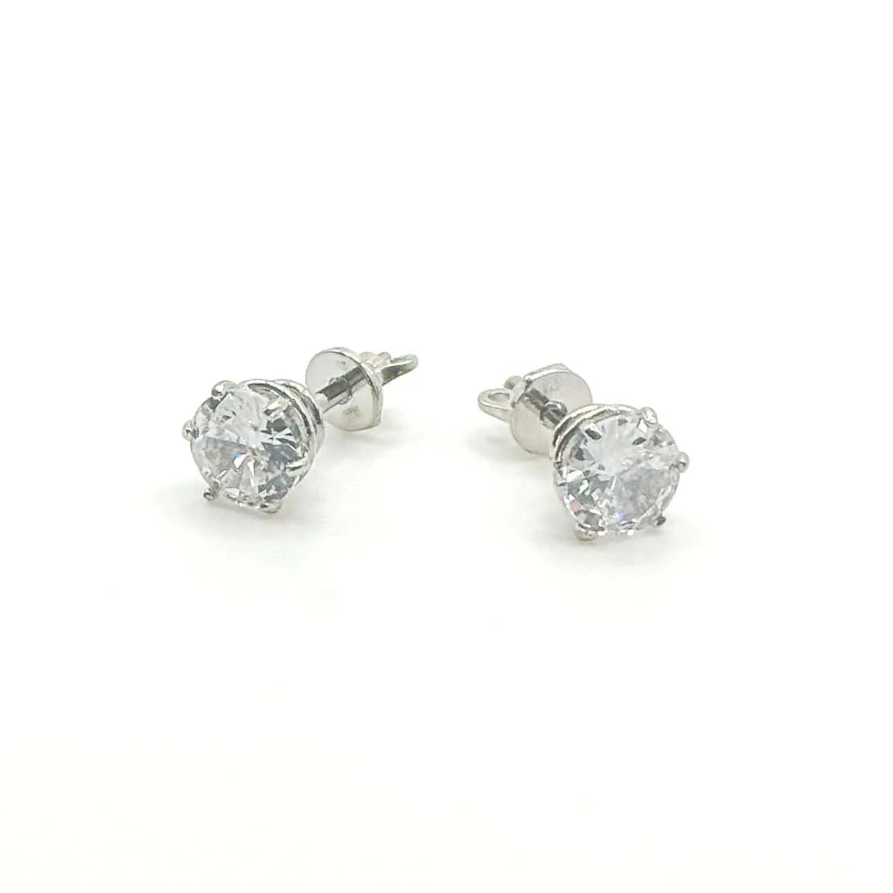 925 Sterling Silver Stud Earrings with Cubic Zirconia - Image 2