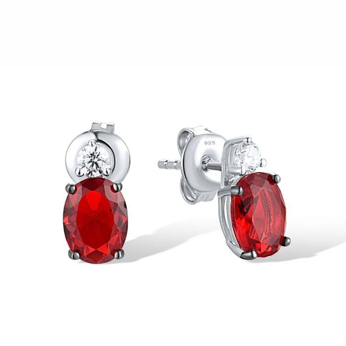 925 Sterling Silver Stud Earrings with Cubic Zirconia