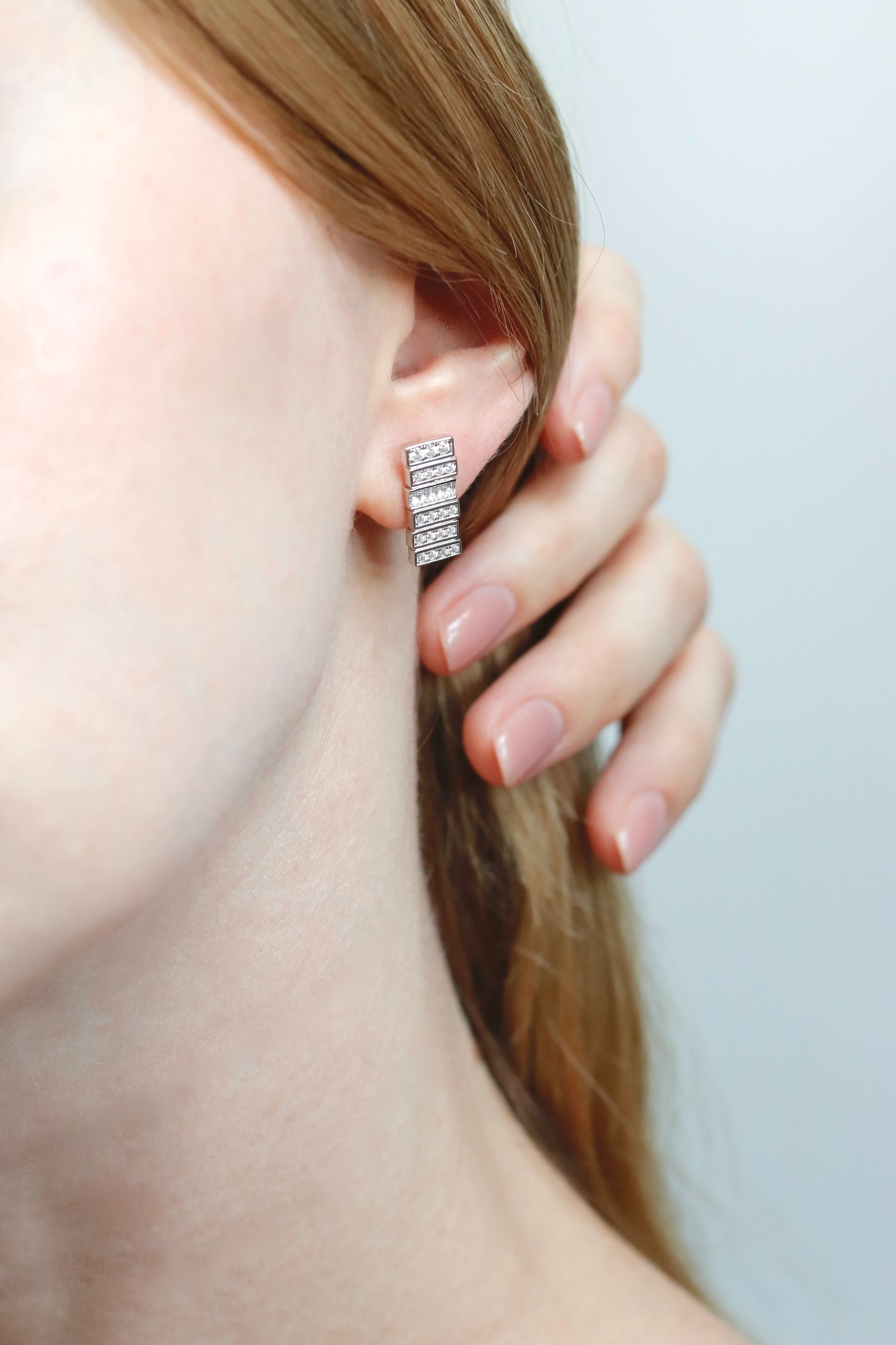 925 Sterling Silver Stud Earrings with Cubic Zirconia - Image 4