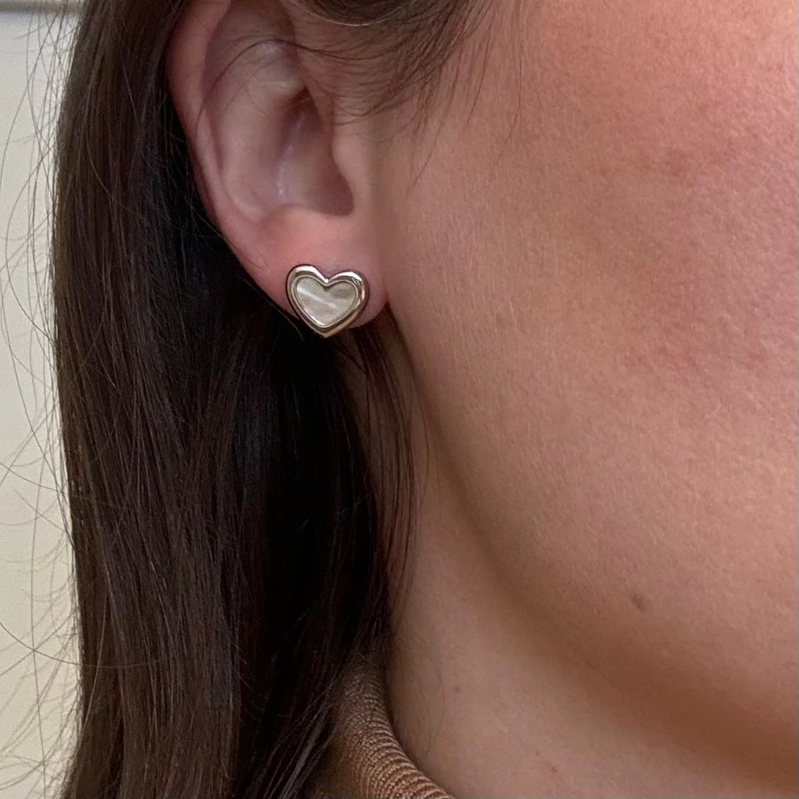 925 Sterling Silver Stud Earrings with Mother of Pearl - Image 2
