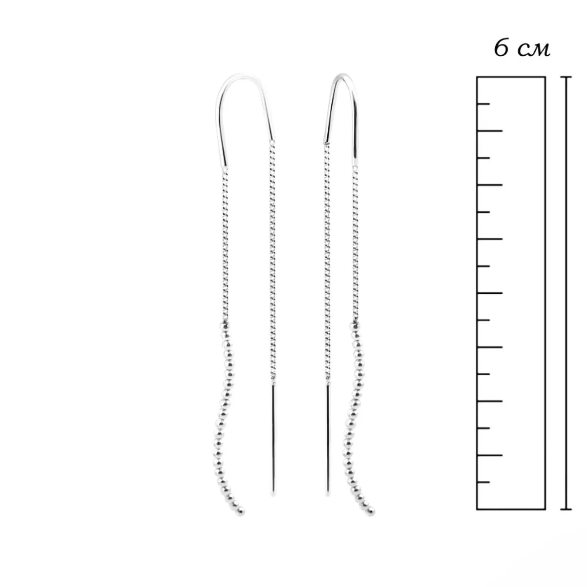 925 Sterling Silver Thread Earrings - Image 2