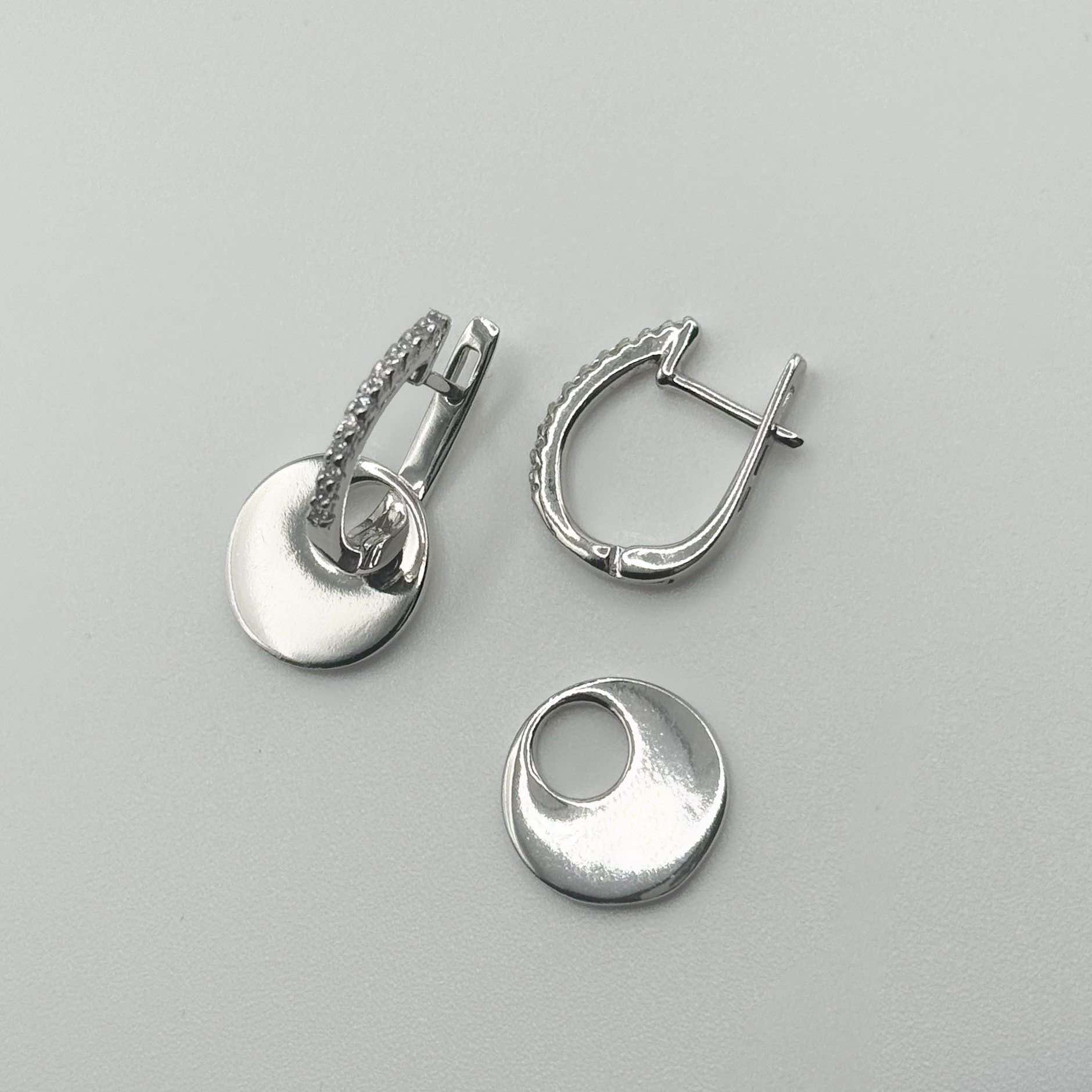 925 Sterling Silver Transformer Drop Earrings with Cubic Zirconia - Image 2