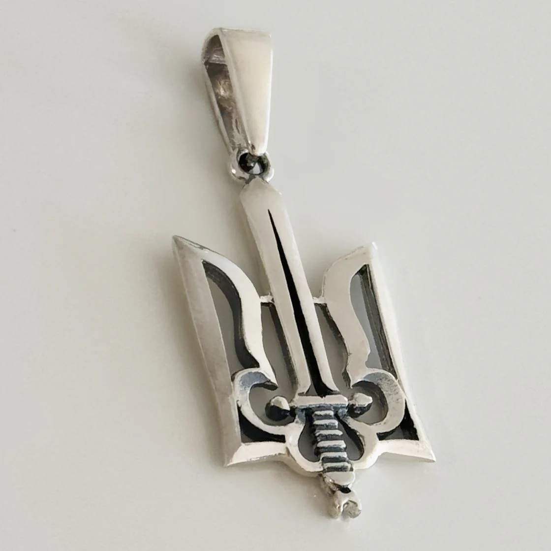925 Sterling Silver Tryzub Pendant - Image 2