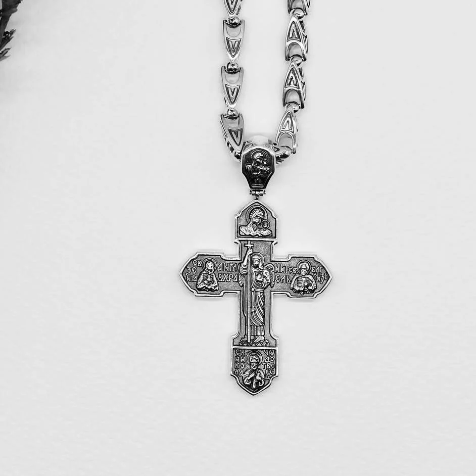 925 Sterling Silver Two-Sided Cross - Image 3