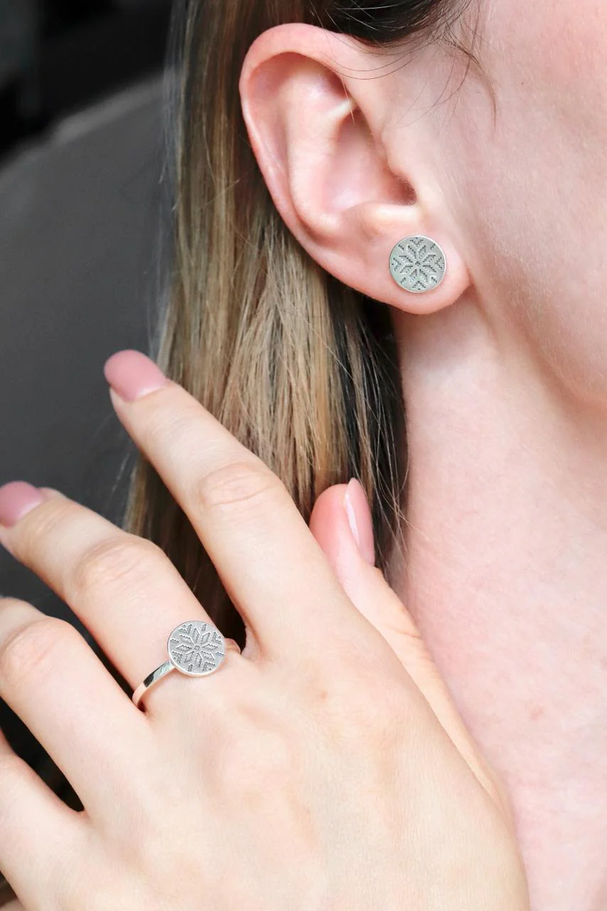 925 Sterling Silver Vyshyvanka Stud Earrings - Image 6