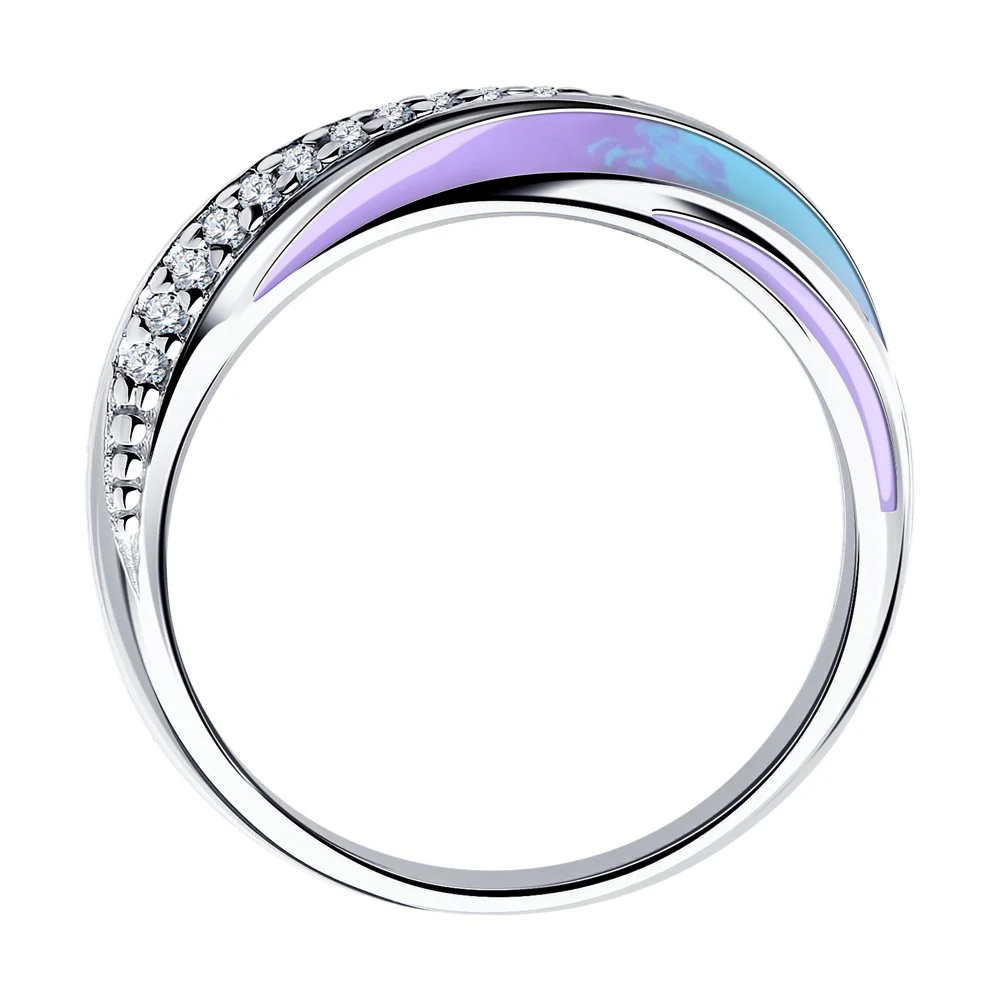 925 Sterling Silver Ring with Enamel and Cubic Zirconia - Image 2
