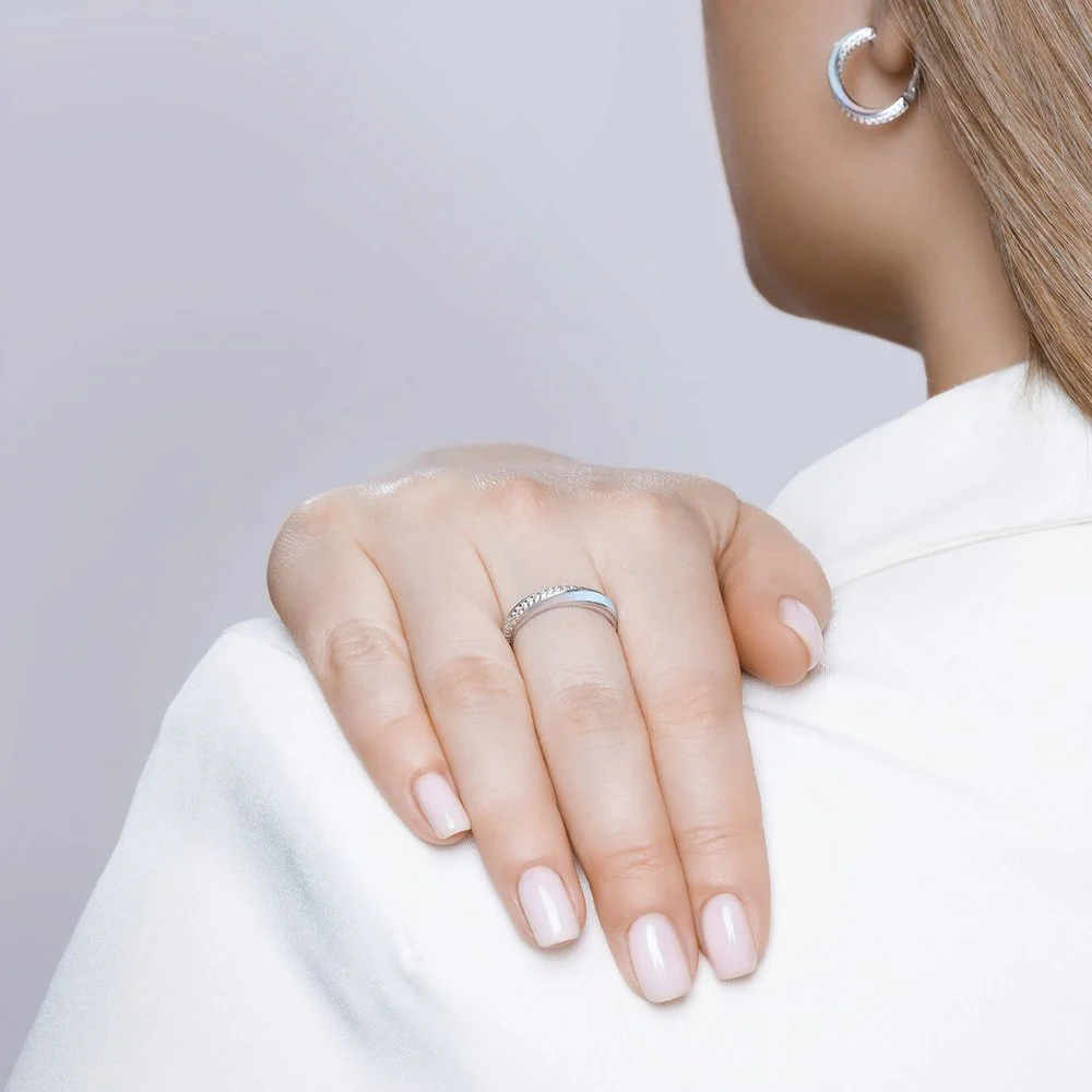 925 Sterling Silver Ring with Enamel and Cubic Zirconia - Image 5