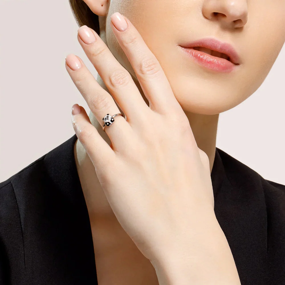 925 Sterling Silver Panda Ring - Image 4