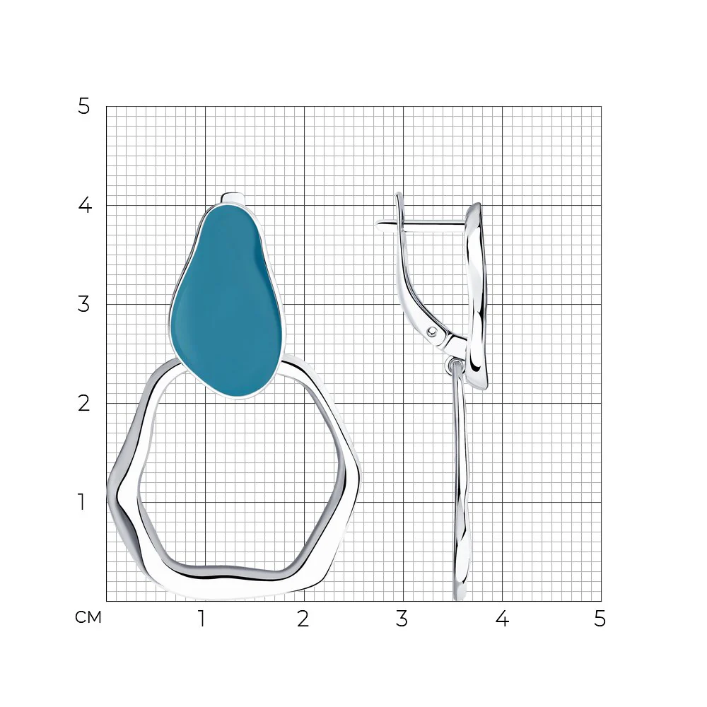 925 Sterling Silver Drop Earrings with Enamel - Image 2