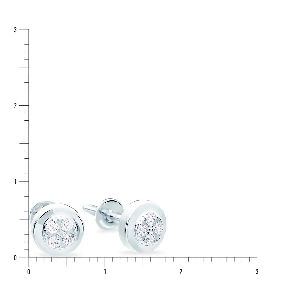 Studs in 14K/585 White Gold with Cubic Zirconia - Image 2