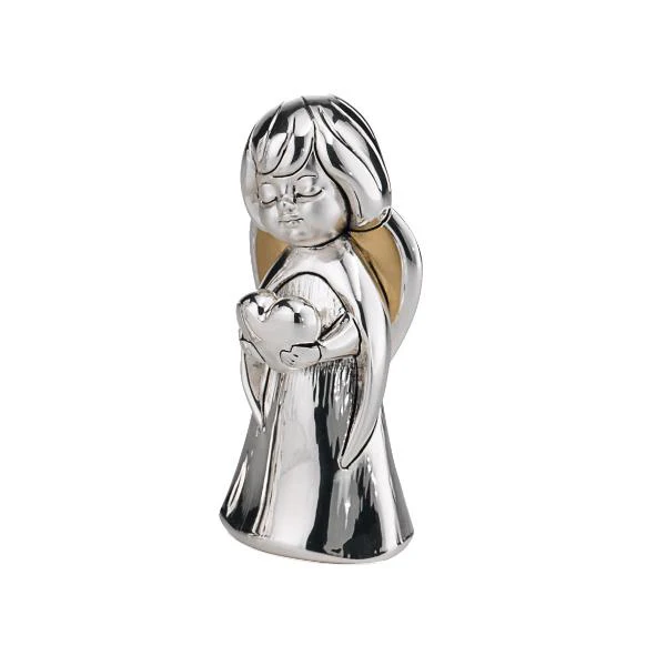 Angel with Heart Figure Plated with Silver and Gold - Image 2