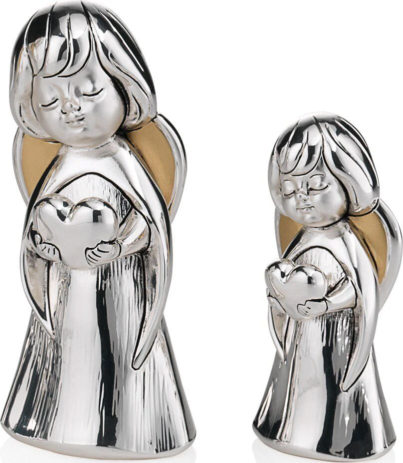 Angel with Heart Figure Plated with Silver and Gold - Image 3