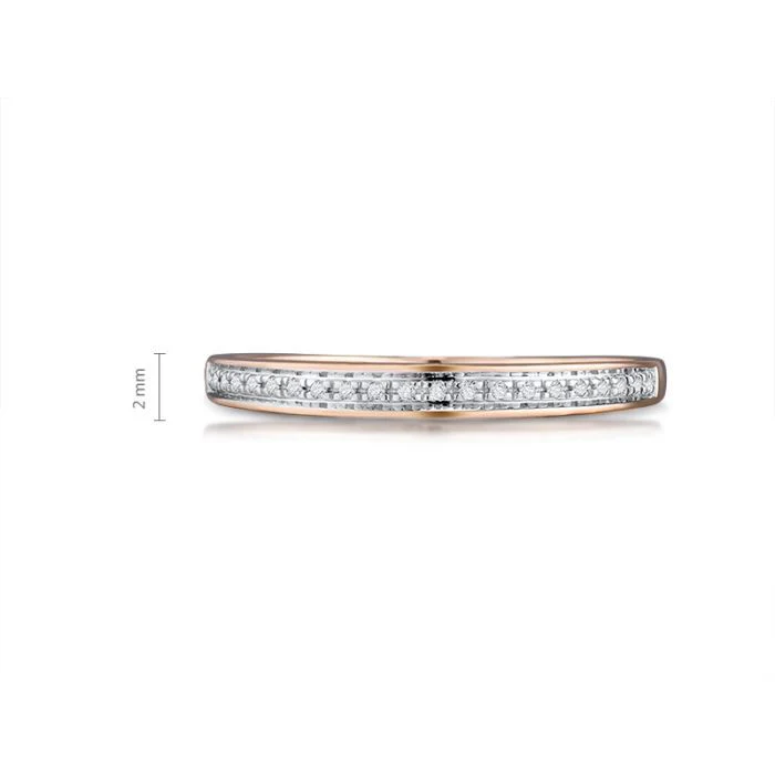 Band in 14K/585 Rose Gold with Diamonds - Image 3