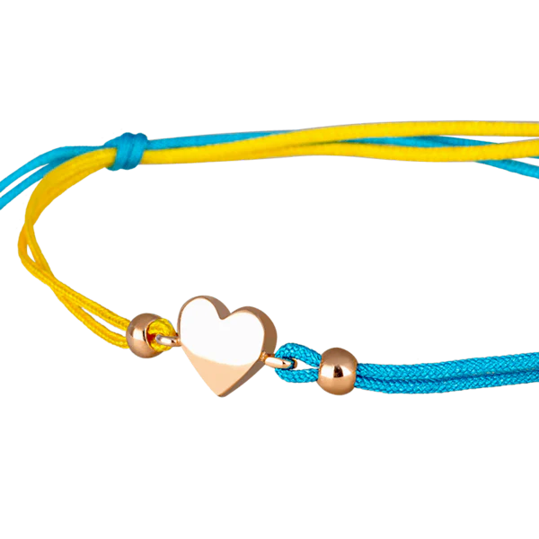 Blue and Yellow Bracelet with Heart in 14K/585 Rose Gold - Image 2
