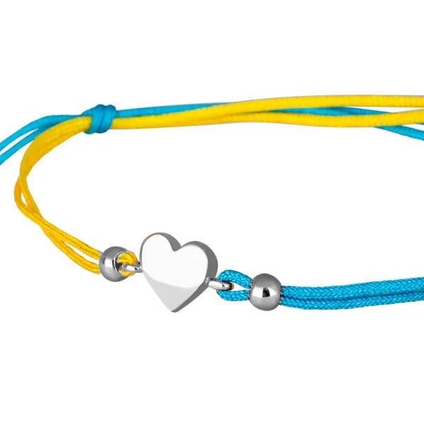 Blue and Yellow Bracelet with Heart in 14K/585 White Gold - Image 2