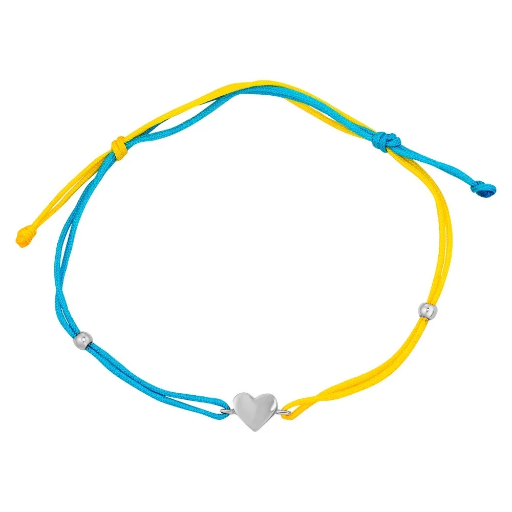 Blue and Yellow Bracelet with Heart in 14K/585 White Gold - Image 3