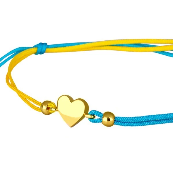 Blue and Yellow Bracelet with Heart in 14K/585 Yellow Gold - Image 2
