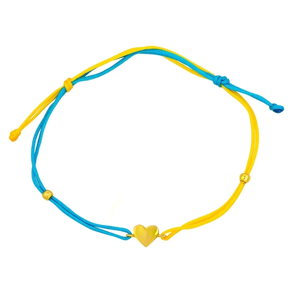 Blue and Yellow Bracelet with Heart in 14K/585 Yellow Gold - Image 3