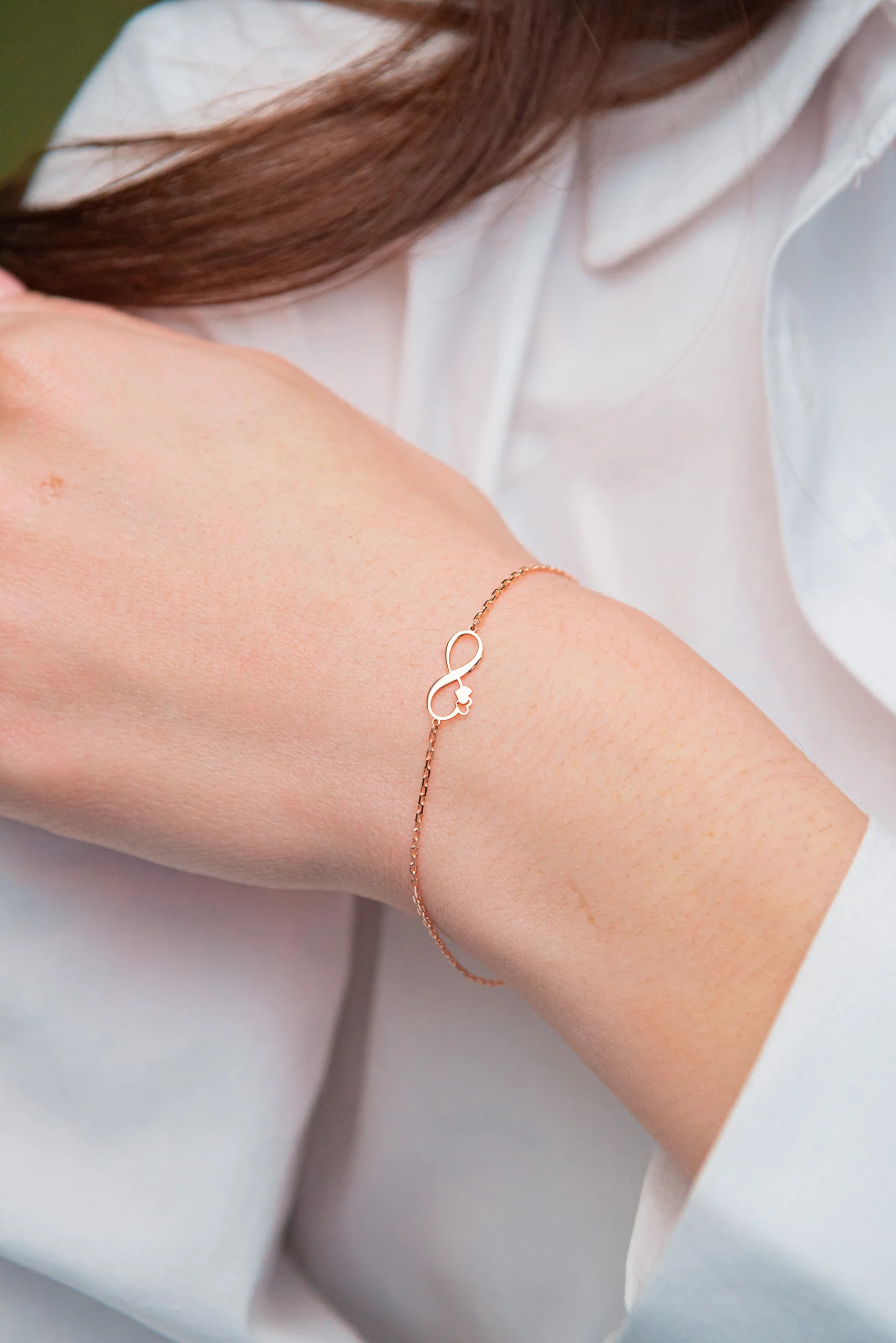 Bracelet in 14K/585 Rose Gold Infinity - Image 2