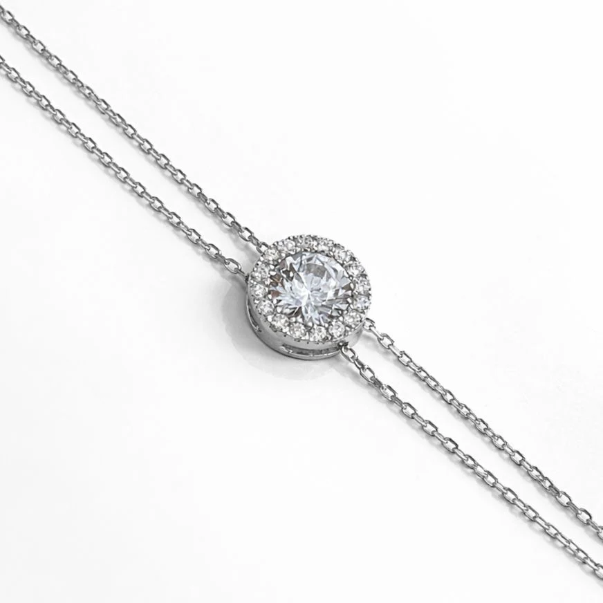 Bracelet in 14K/585 White Gold with Cubic Zirconia