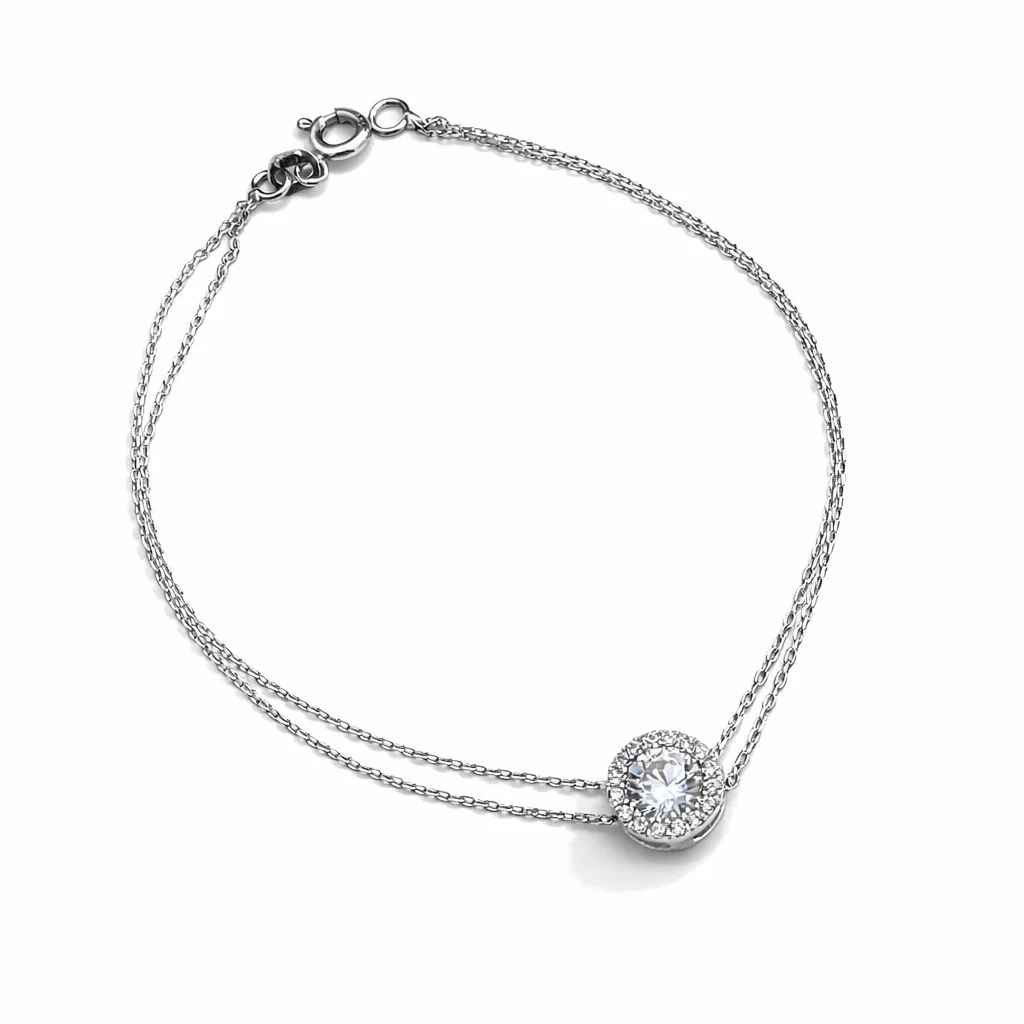 Bracelet in 14K/585 White Gold with Cubic Zirconia - Image 2
