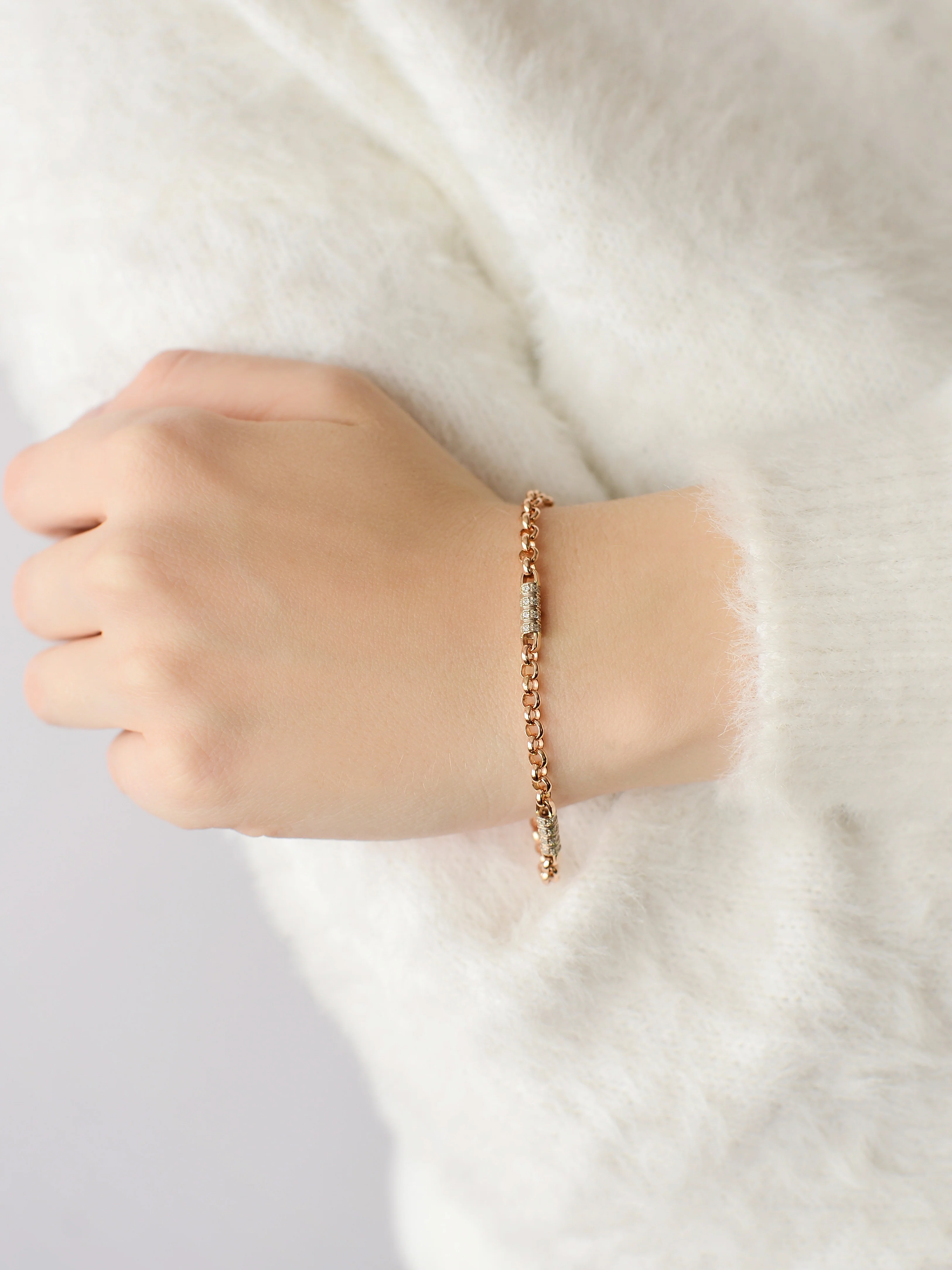 Bracelet in 14K/585 Rose Gold with Cubic Zirconia - Image 2