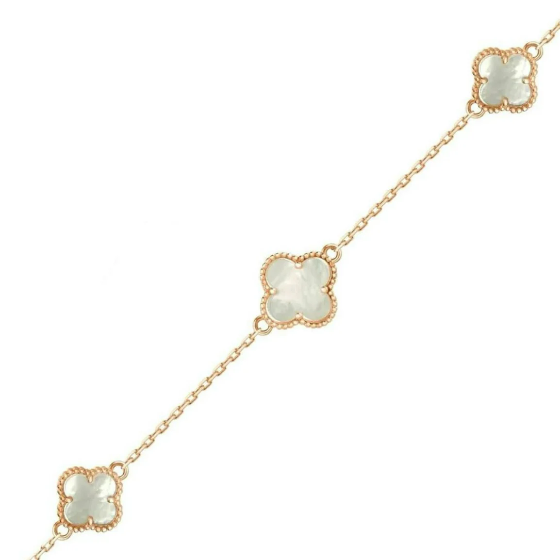 Bracelet in 14K/585 Yellow Gold with Mother of Pearl Clover