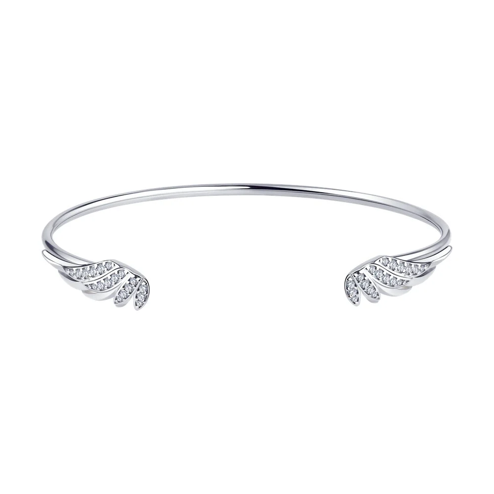 Bracelet in 925 Sterling Silver with Cubic Zirconia "Wings"
