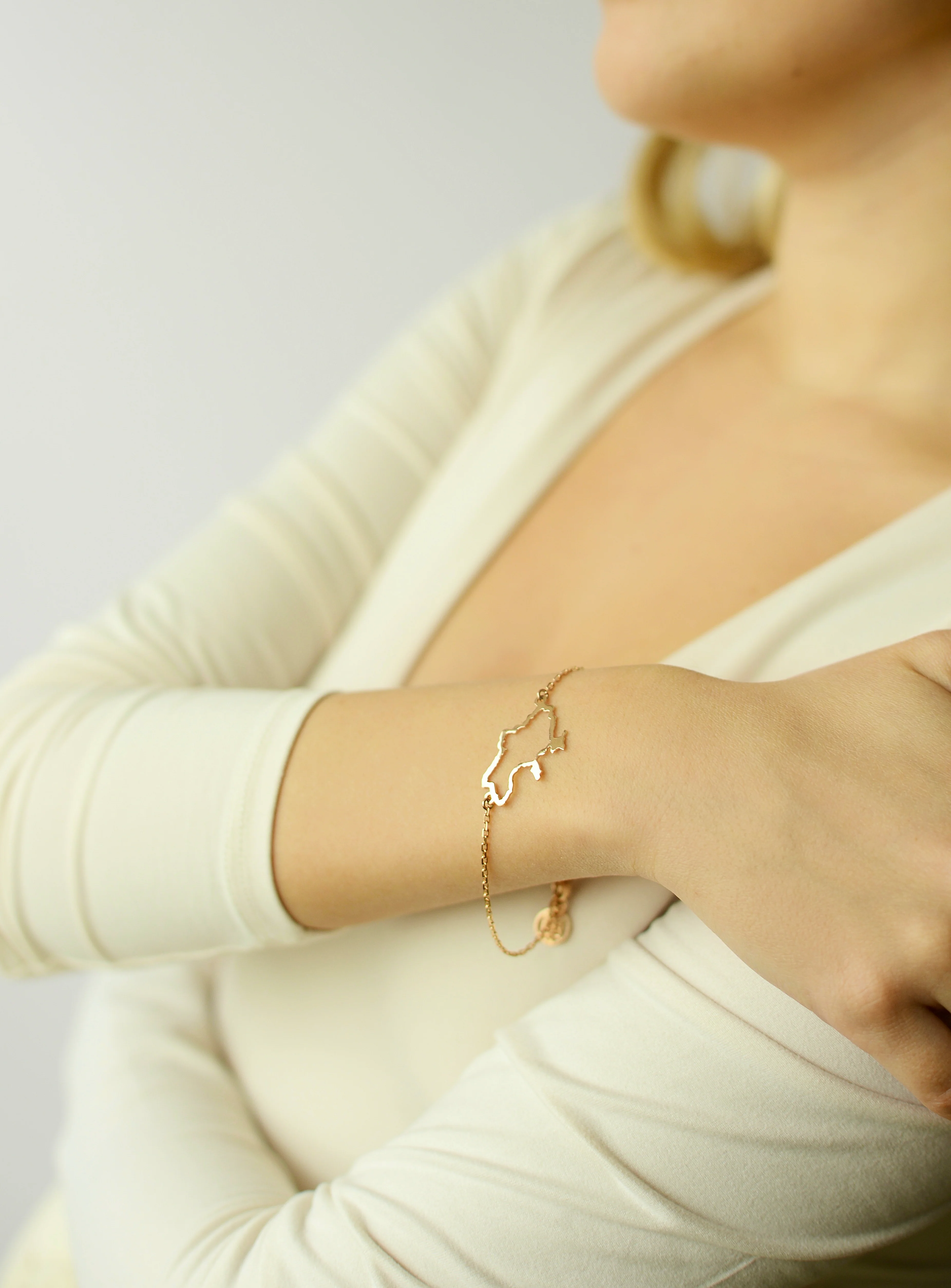 Bracelet Map of Ukraine in 14K/585 Yellow Gold - Image 2