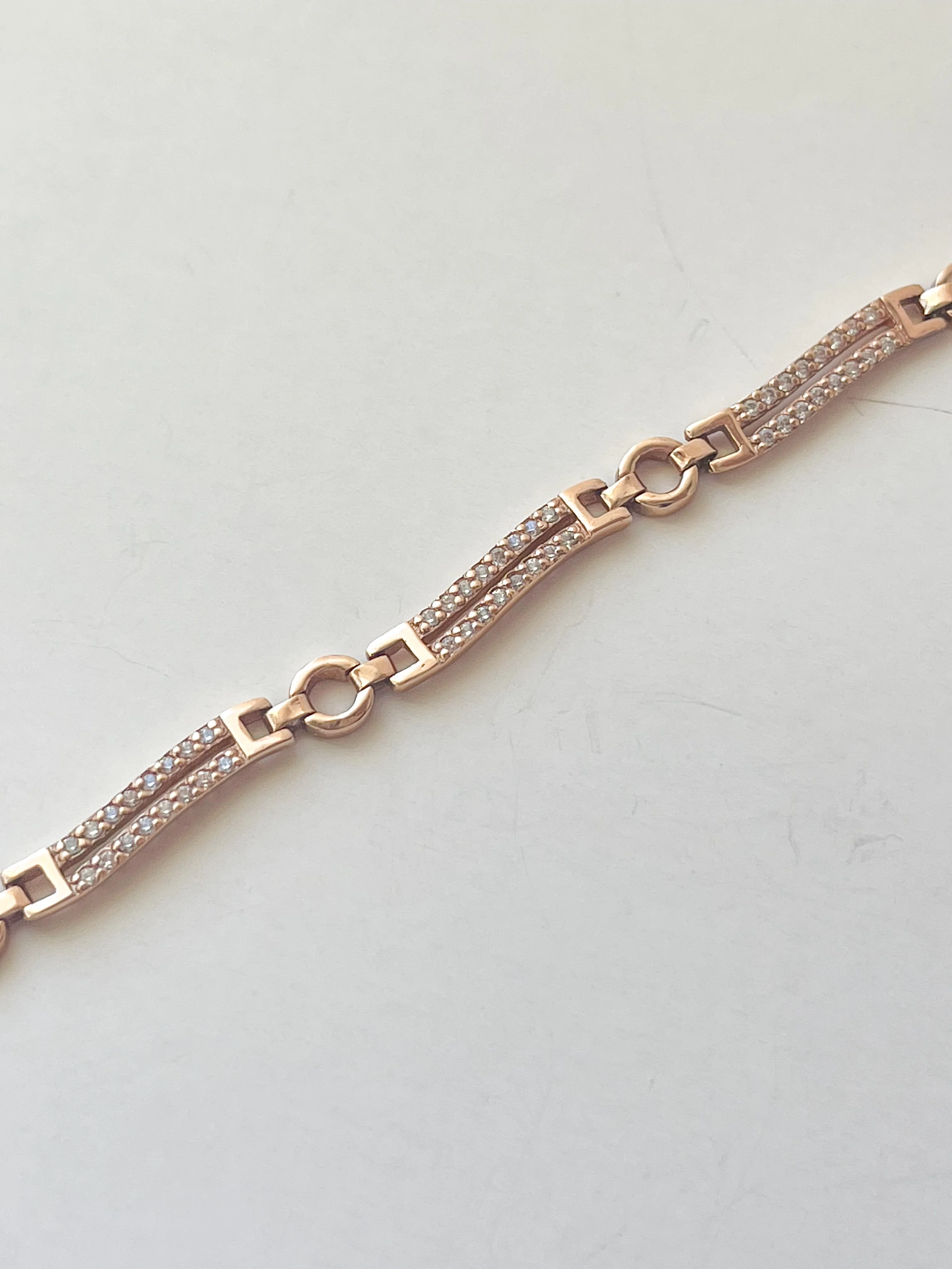 Bracelet with Cubic Zirconia in 14K/585 Rose Gold - Image 2