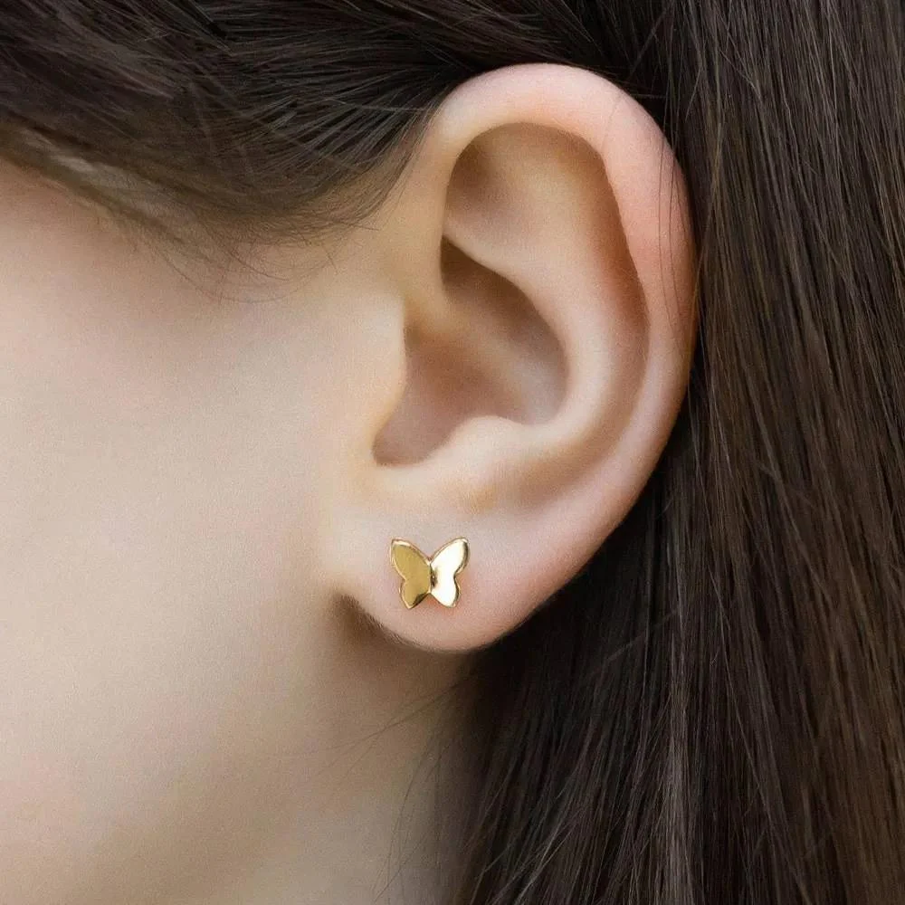 Butterfly Stud Earrings in 14K/585 Rose Gold - Image 2