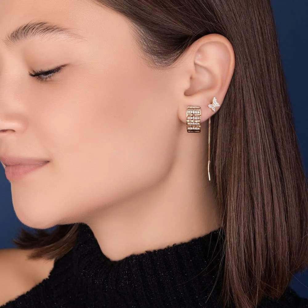 Butterfly Thread Earrings in 14K/585 Rose Gold - Image 3
