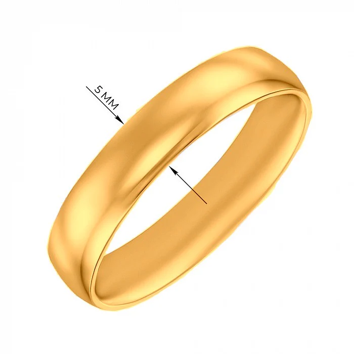 5 mm Classic Wedding Band/Ring in 14K/585 Rose Gold Comfort  Fit - Image 2