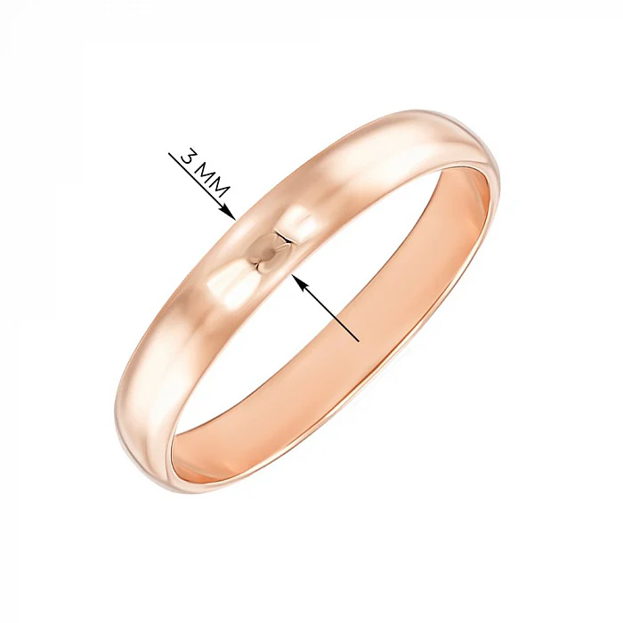 3 mm Classic Wedding Band in 14K/585 Rose Gold Standard Fit - Image 3