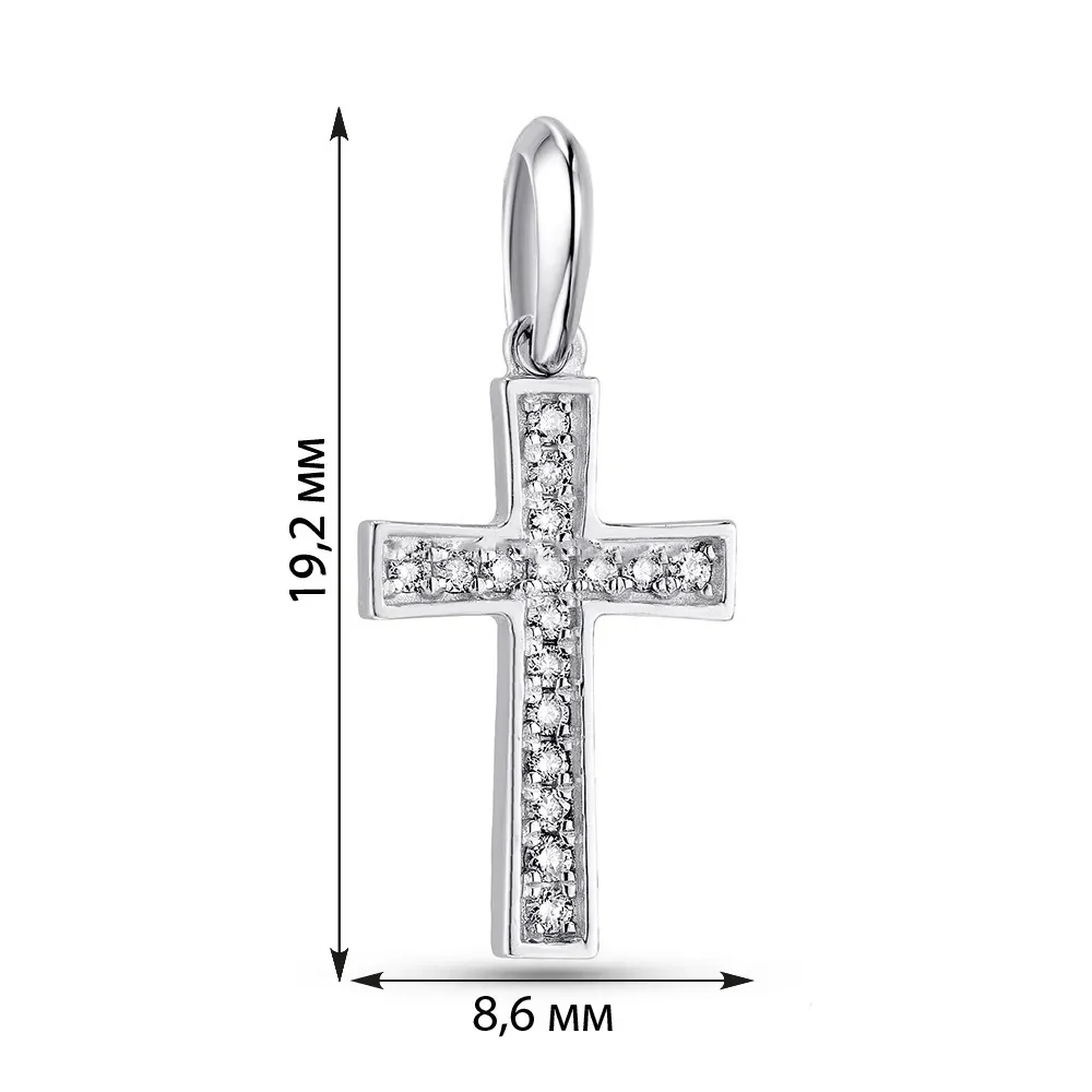 Cross in 14K/585 White Gold with Diamonds - Image 2