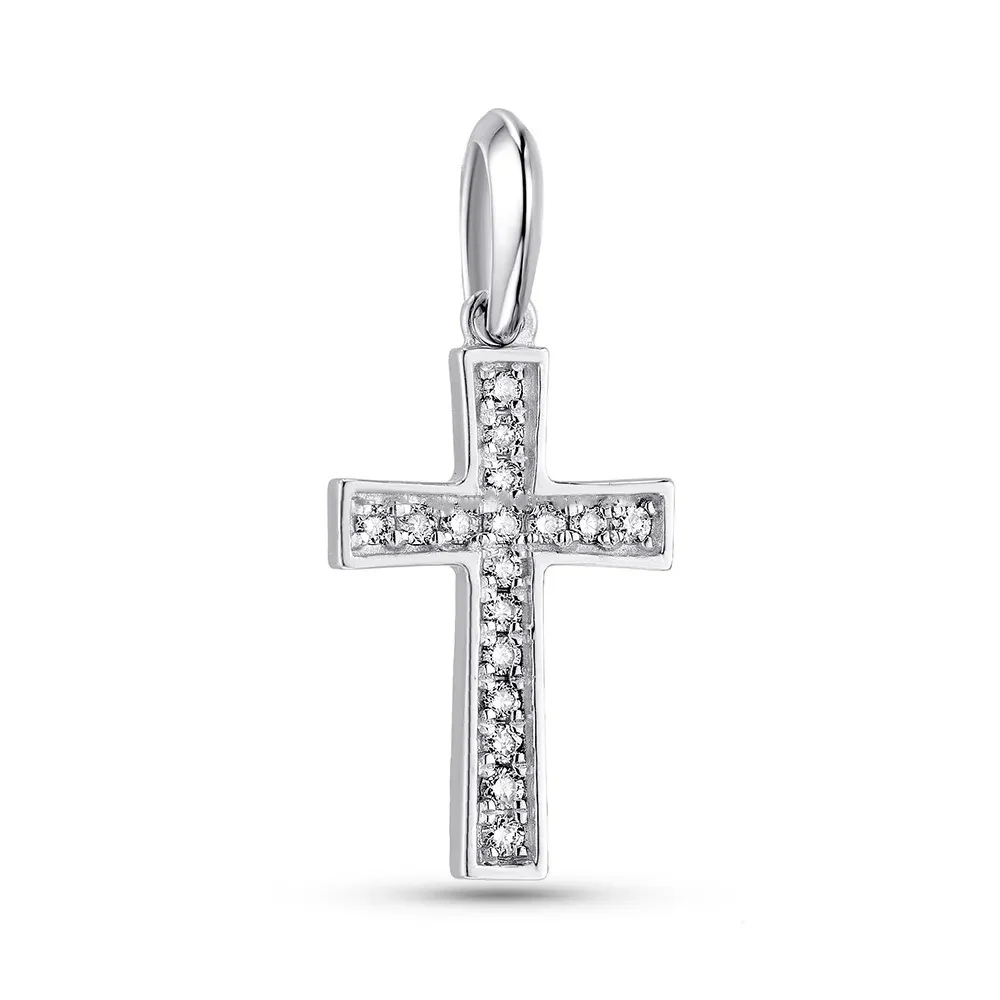 Cross in 14K/585 White Gold with Diamonds - Image 3