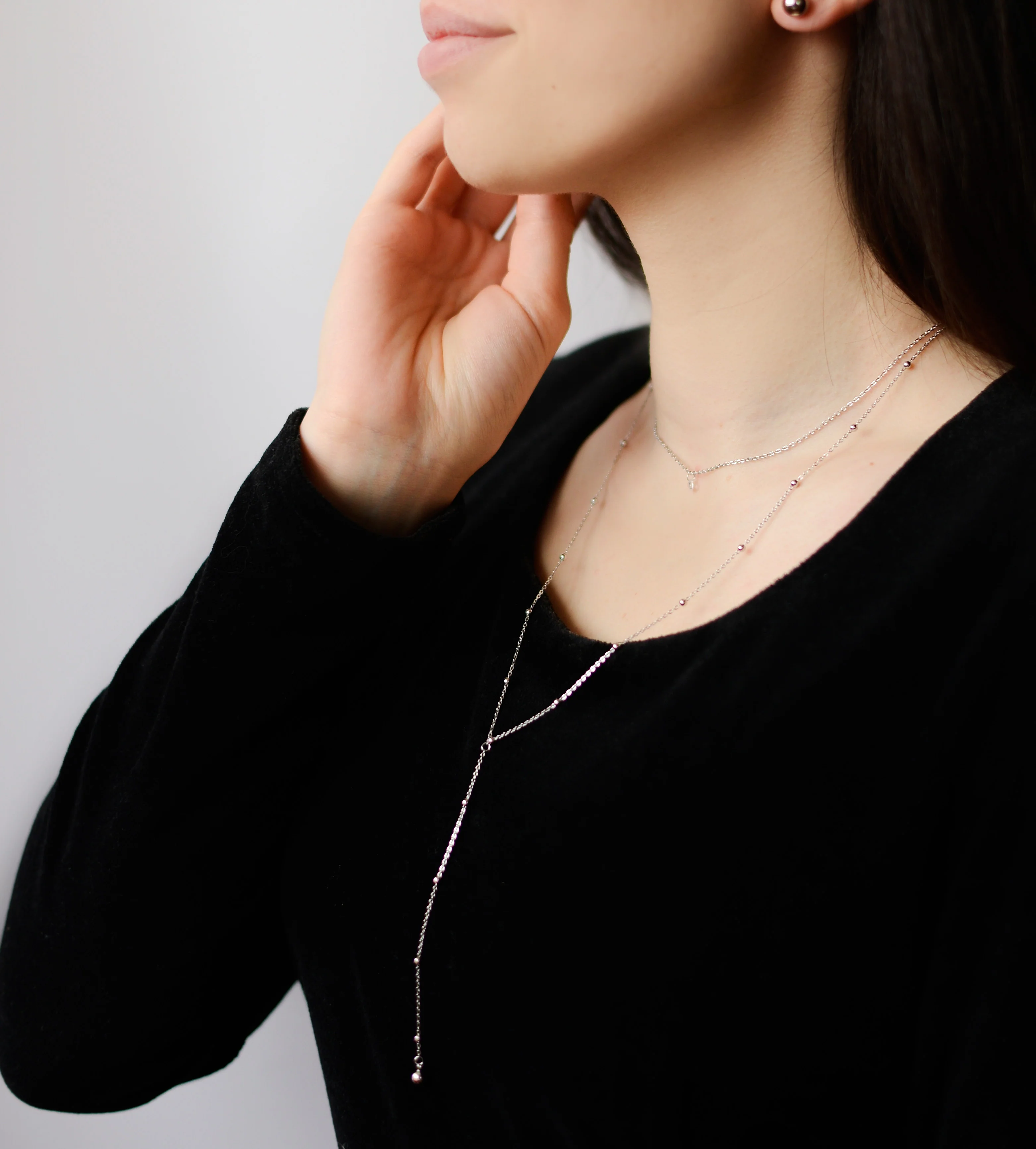 925 Sterling Silver Layered Necklace - Image 2