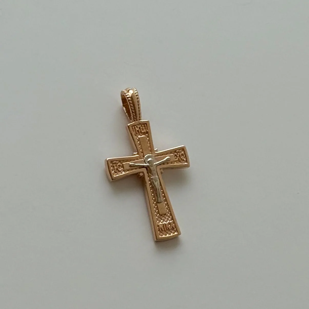 Cross in 14K/585 Rose and White Gold