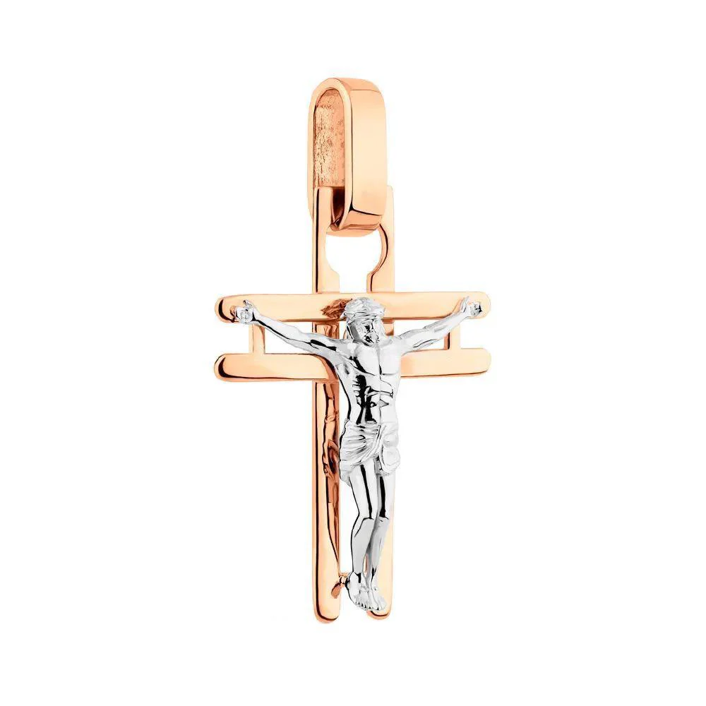 Cross in 14K/585 Rose and White Gold