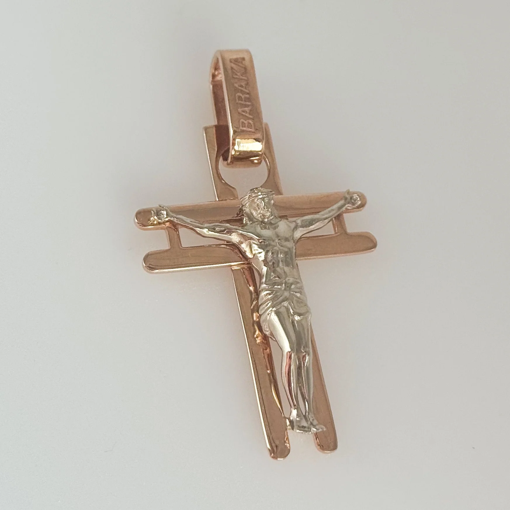 Cross in 14K/585 Rose and White Gold - Image 3