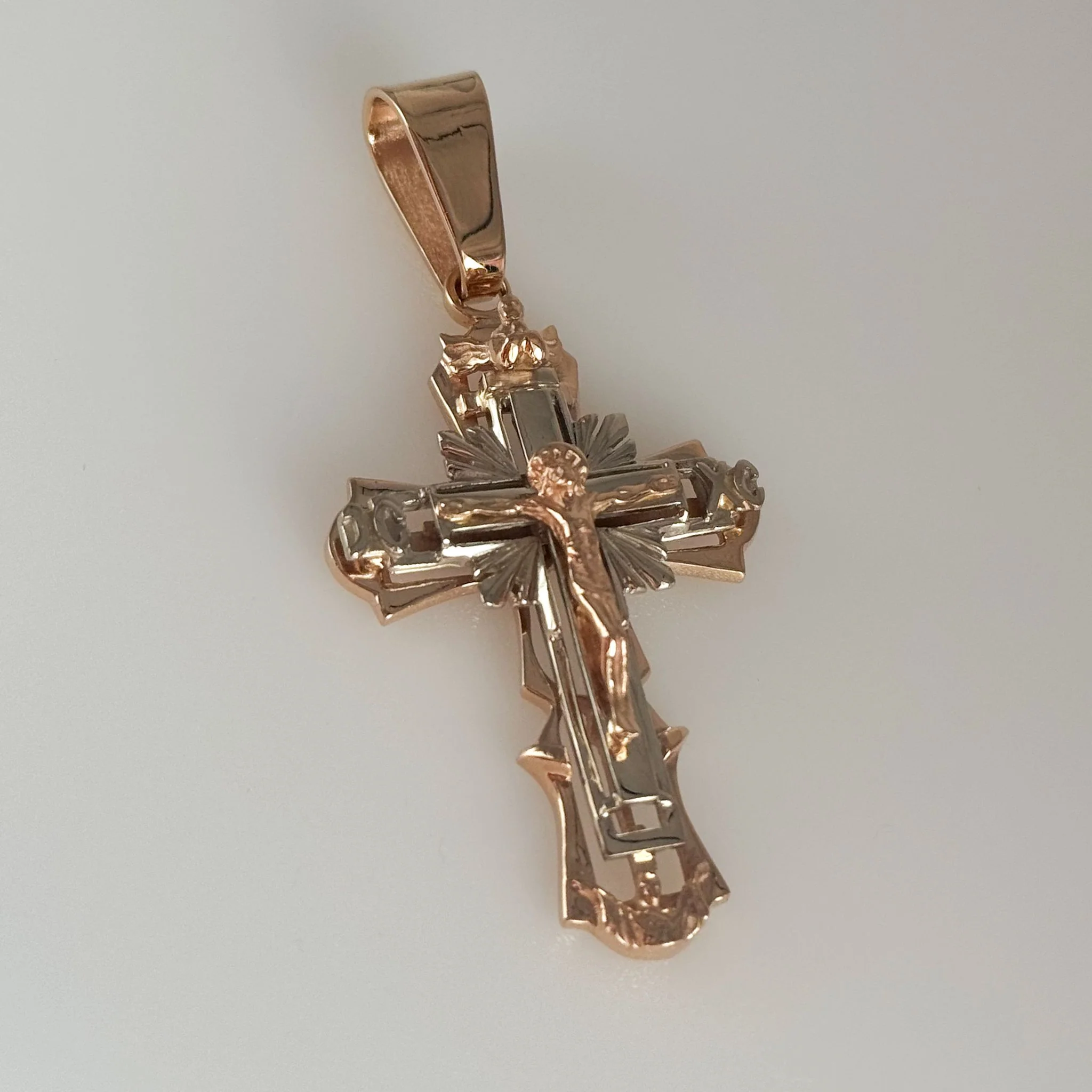Cross in 14K/585 Rose and White Gold - Image 2