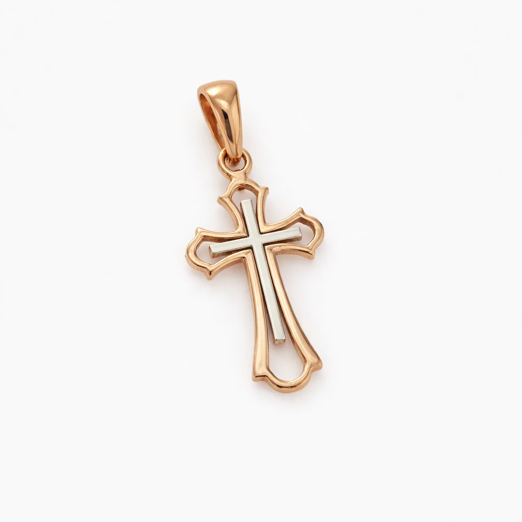 Cross in 14K/585 Rose and White Gold
