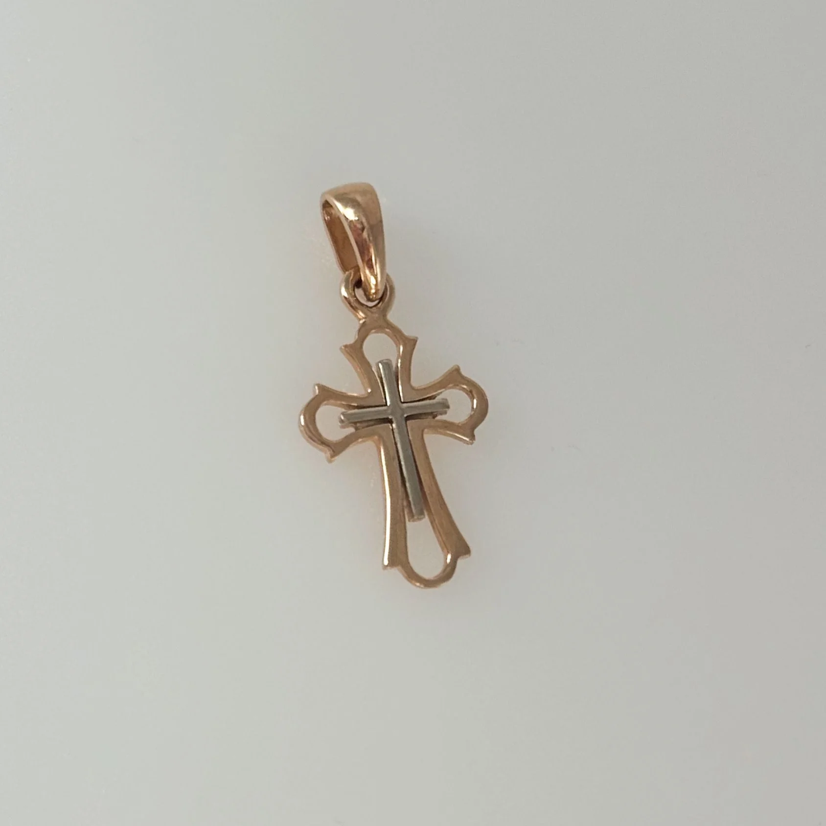 Cross in 14K/585 Rose and White Gold - Image 2